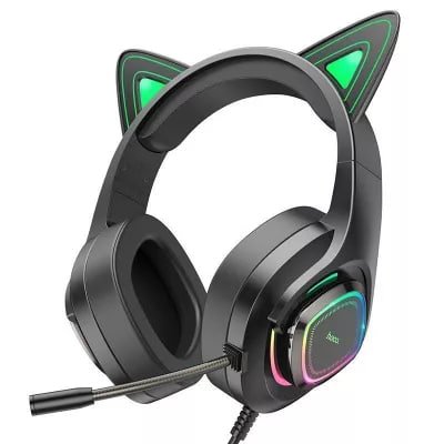 Ігрові навушники Hoco W107 Cute Cat Ear Зелені 00082544 фото