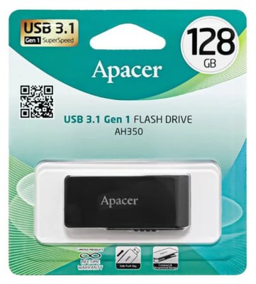 USB 3.0 Apacer AH350 128GB Black /6M/ 00072932 фото