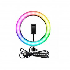 Кільцева Led лампа (MJ26) 26см (6 colors) з затискачем для телефону /3M/ 00055973 фото