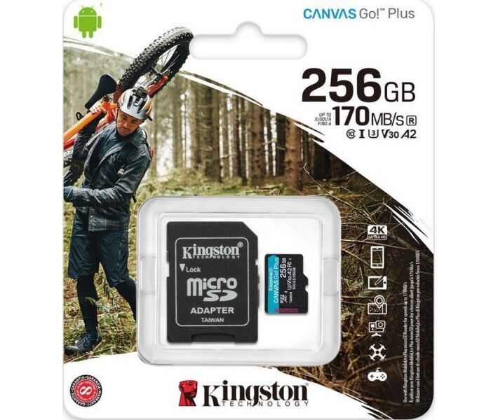 Карта пам'яті Kingston microSDXC UHS-I 170R A2 256Gb Class 10 +SD adapter /6M/ 00075964 фото