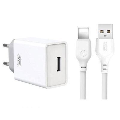 МЗП XO L93 Lightning cable 1USB/2.4A (біла) /6M/ 00068817 фото