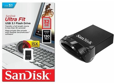 USB 3.1 SanDisk Ultra Fit 64GB (130Mb/s) black 00057770 фото