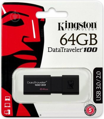 USB 3.0 Kingston DT 100 G3 64GB /6M/ 00050373 фото