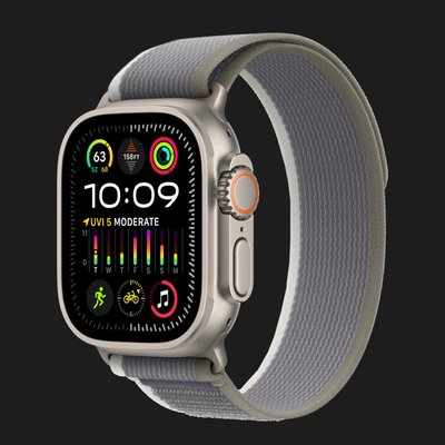 Apple Watch Ultra 2 49mm GPS + LTE Titanium Case with Green/Gray Trail Loop awu2tlgg фото