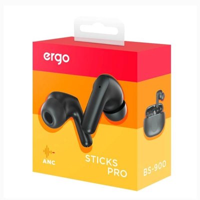 Навушники Bluetooth ERGO BS-900 Sticks Pro Чорні 00082526 фото
