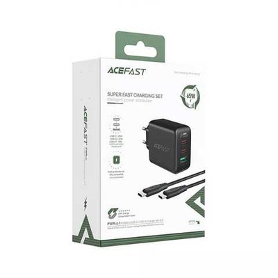 МЗП Acefast A13 PD 65W (2 Type-C + USB) black /3M/ 00070568 фото