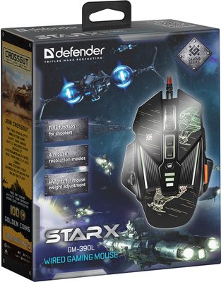 Ігрова мишка USB DEFENDER sTarx GM-390L (чорна) /6М/ 00078277 фото