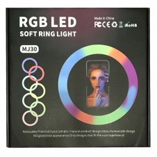 Кільцева Led лампа (MJ30) 30см (6 colors) з затискачем для телефону /14дн/ 00089628 фото