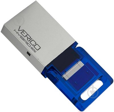 Флеш карта USB-A + Micro 2.0 Verico Hybrid Blue /14D/ 00001842 фото