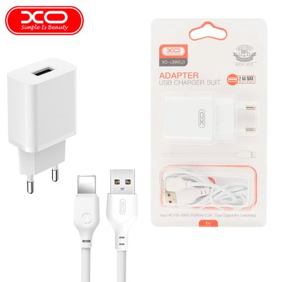 МЗП XO L99 Lightning cable 1USB/2.4A (біла) /6M/ 00071239 фото